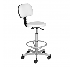 Стул мастера "АСТЕК" высокий хром с опорой для ног и спинкой
